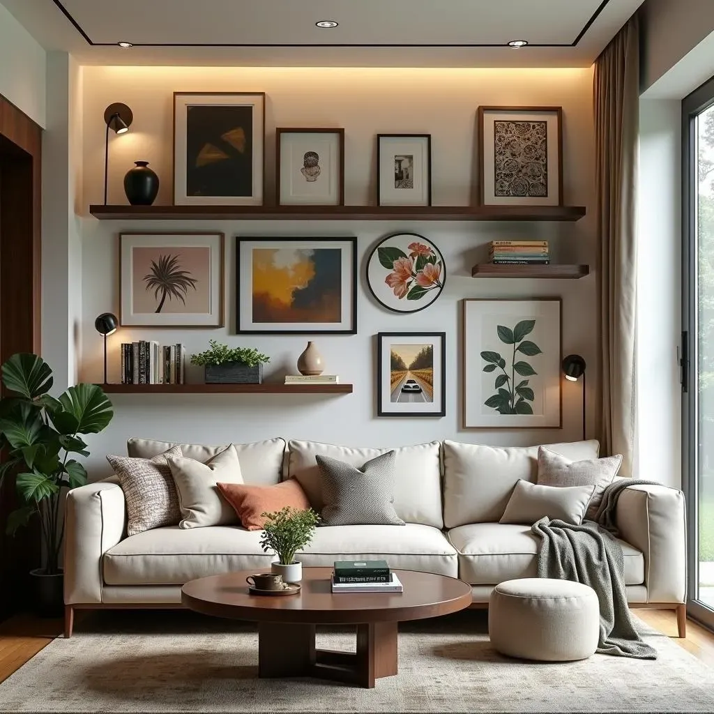 Styling Your Living Room Accent Wall: Art, Shelves, and Lighting