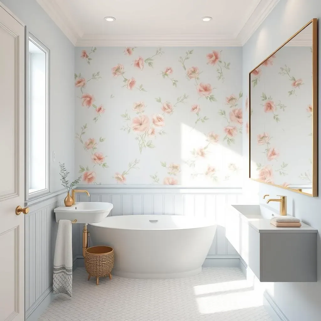 Stylish Wallpaper Accent Wall Ideas for Small Bathrooms