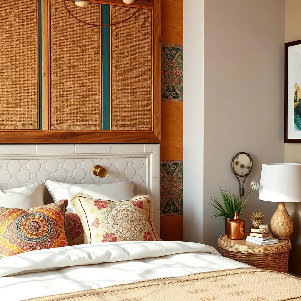 Textural DIY Bedroom Accent Wall Ideas: Rattan, Molding, and More