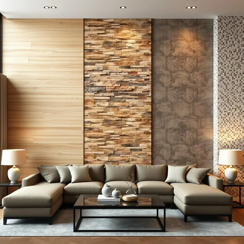 Textural Living Room Accent Wall Ideas: Wood, Tile, and More