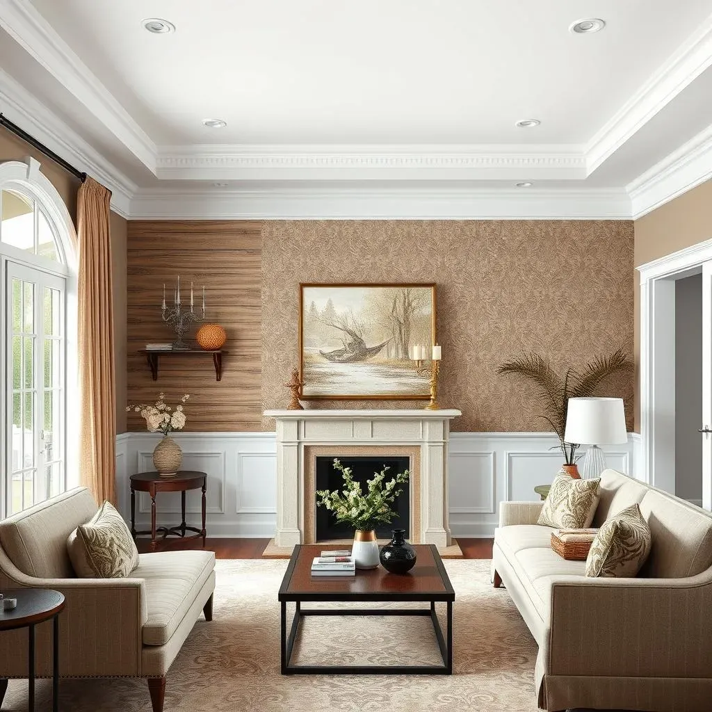 Textured Traditional Living Room Accent Wall Ideas