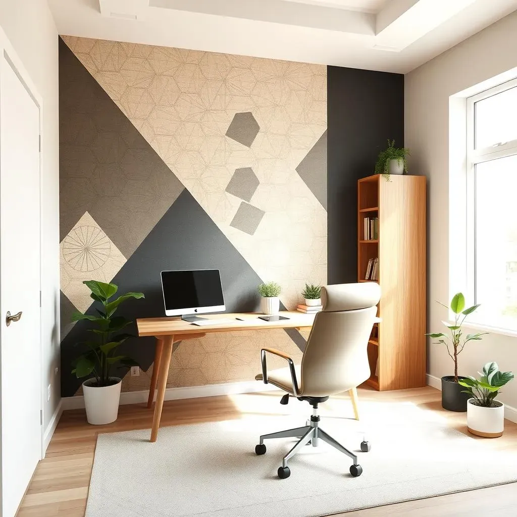 Unique Home Office Accent Wall Ideas with Wallpaper