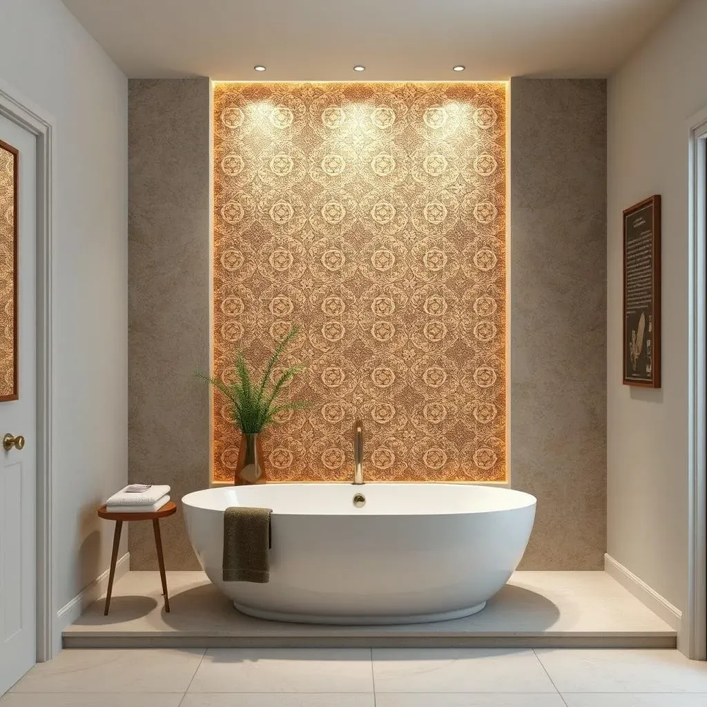 Unique Material Accent Wall in Bathroom Ideas: Tile, Stone, and More