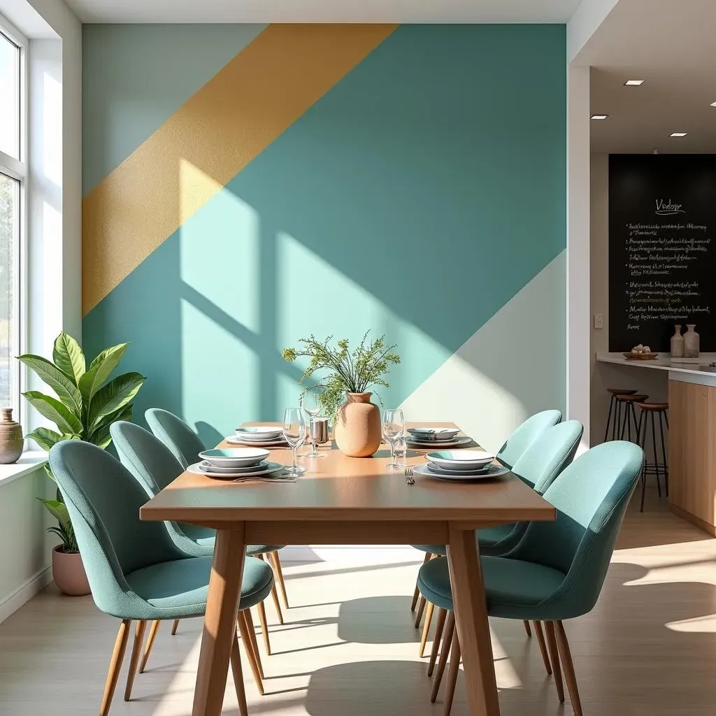 Unique Pattern Accent Wall Paint Ideas for Dining Rooms and Kitchens
