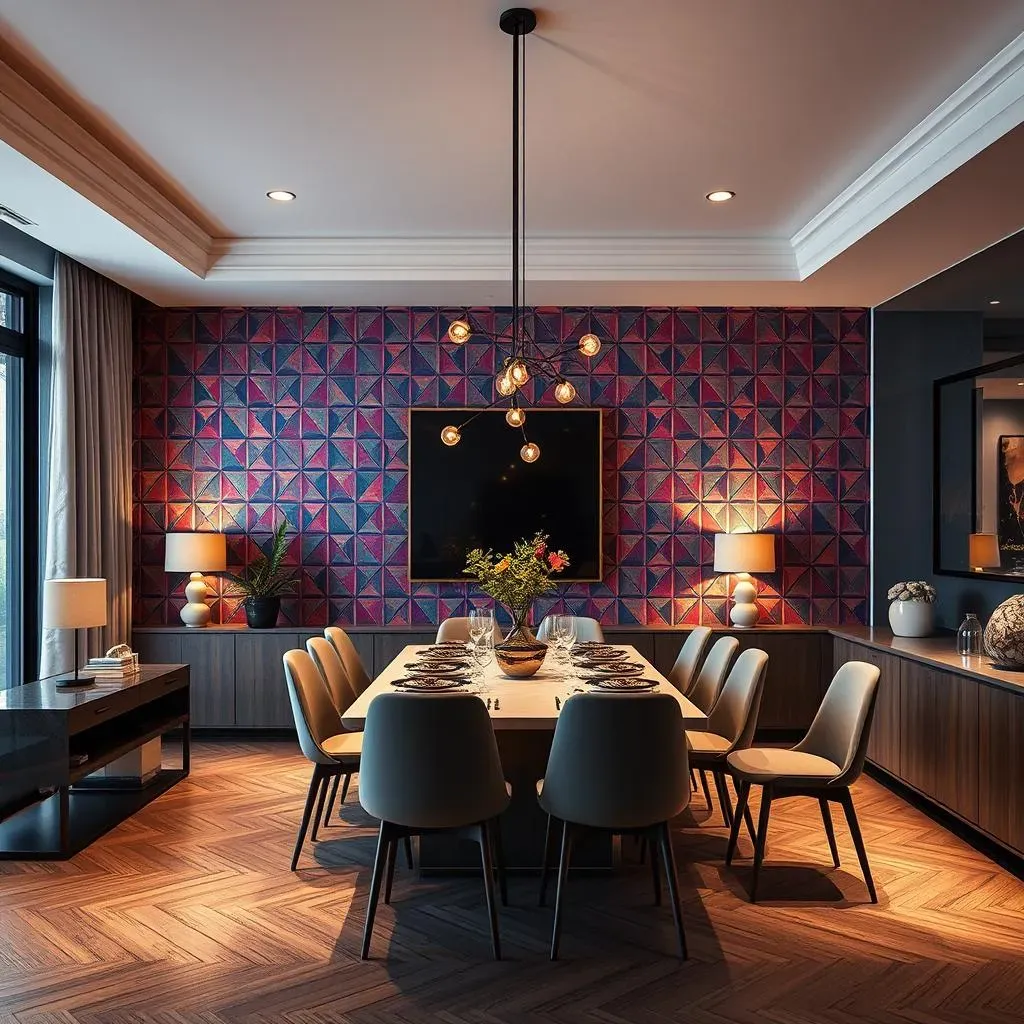 Amazing Wallpaper Accent Wall Ideas for Dining Room