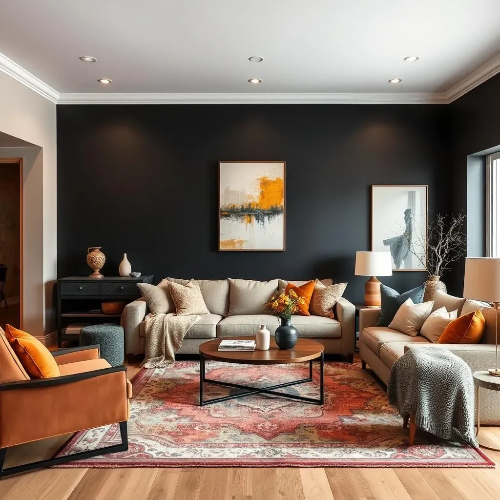 What color goes with a black accent wall? Discover stunning pairings