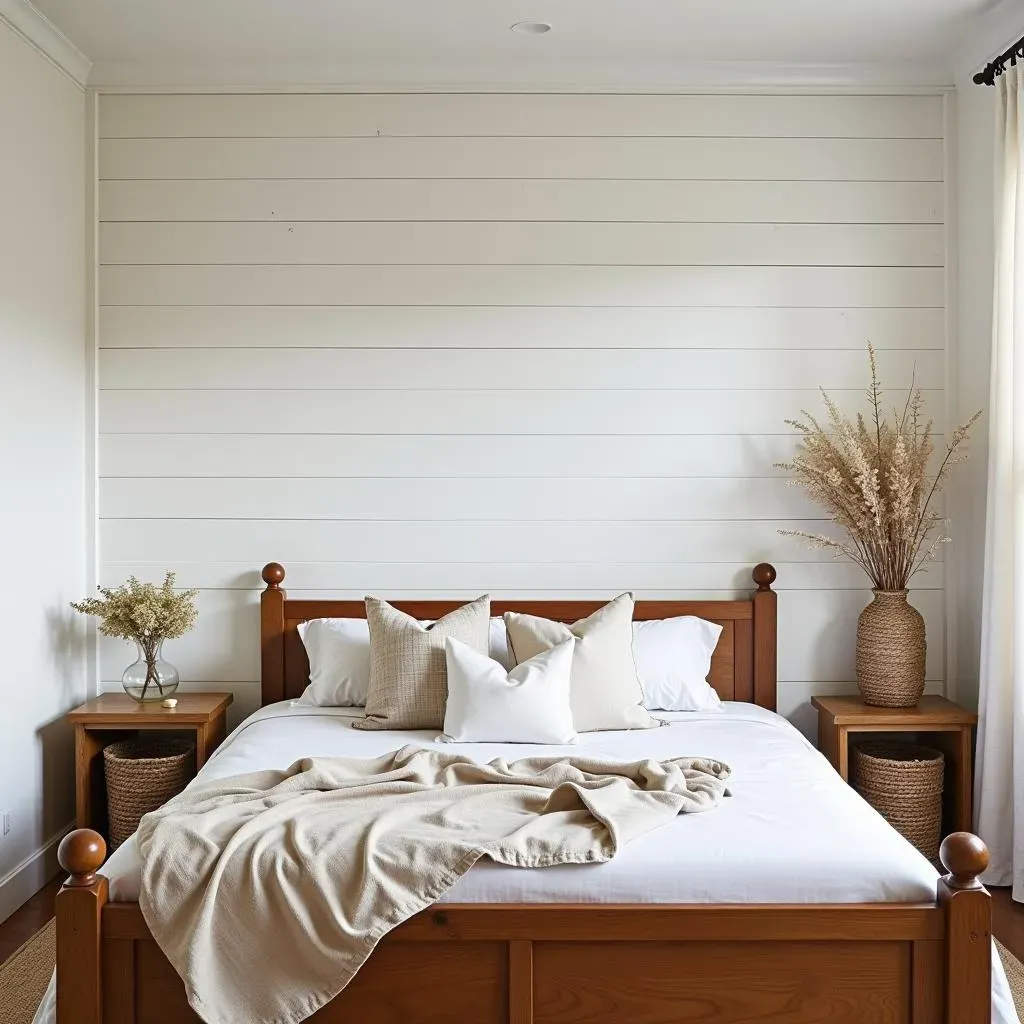 Wood Paneling and Textural Accent Wall Bedroom Ideas
